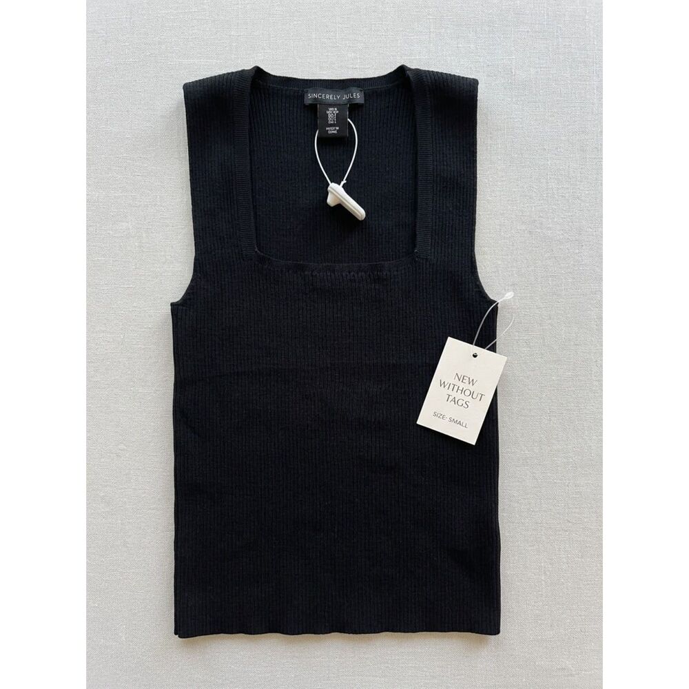 Women's Sincerely Jules Black Ribbed Tank In Size Small NWOT